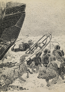 Dog Sled Team and Shipwreck