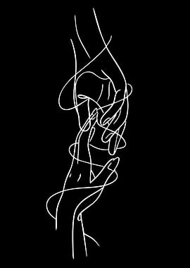Abstract Hands Line Art