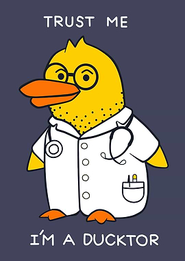 Funny Duck Doctor Cartoon