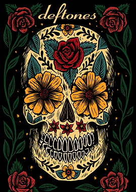 Deftones Skull Floral Art