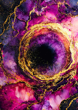 Purple Gold Cosmic Black Hole
