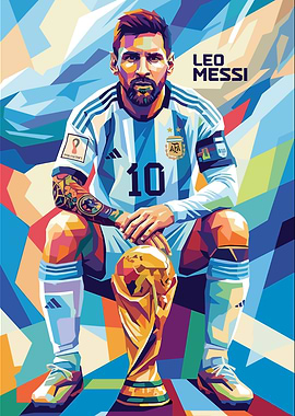 Lionel Messi with World Cup Trophy