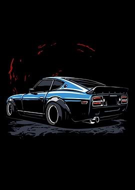 Blue Modified Sports Car