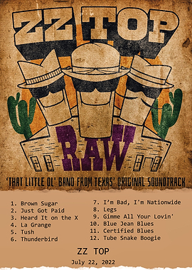 ZZ Top Raw Poster