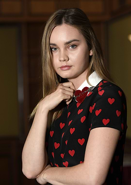 Liana Liberato in Heart Pattern Dress