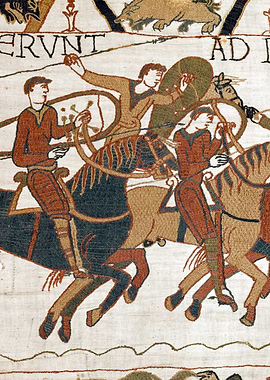 William and his Soldiers Attacking Dol Bayeux Tapestry Scene 17