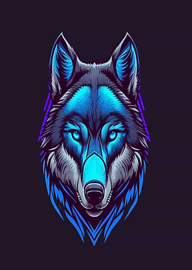 Neon Wolf Portrait