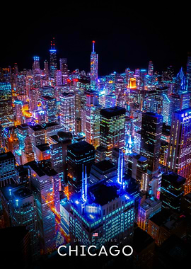 Chicago Skyline at Night