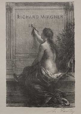 Woman Carving Richard Wagner's Name