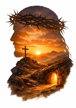 Jesus Crown of Thorns Resurrection Scene