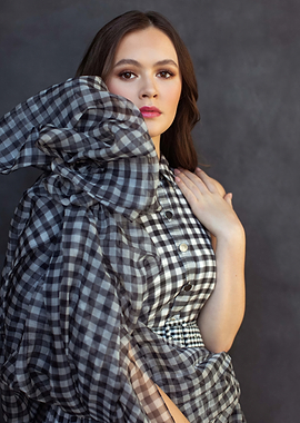 Olivia Sanabia in Gingham Dress
