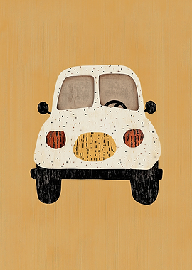 Cute Cartoon Car Illustration