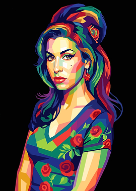 Colorful Portrait of Amy Winehouse