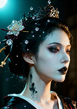 Geisha with Crown and Jewels