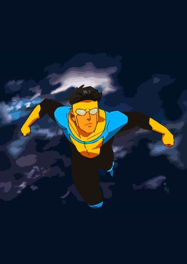 Invincible Flying Through Clouds