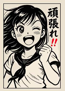 Anime Girl Cheering