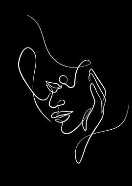 Minimalist Line Art of a Woman's Face
