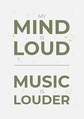 My Mind is Loud Music is Louder - A powerful and relatable quote for music lovers.