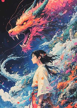 Anime Girl and Dragon