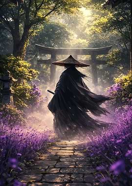 Samurai in a Lavender Field