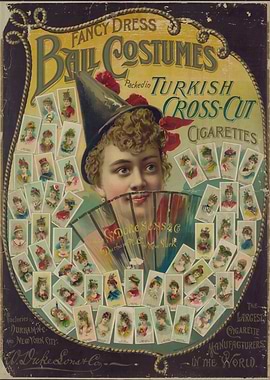 Vintage Cigarette Advertisement with Fashion Cards