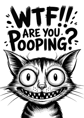 Funny Cat WTF Pooping