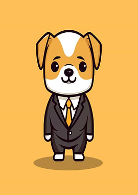 Cute Dog in a Suit