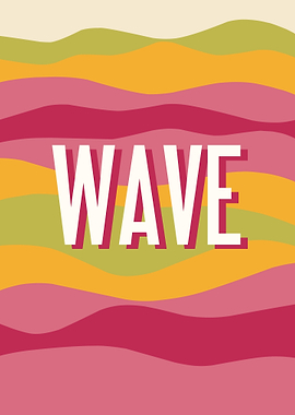 WAVE text art with wavy background