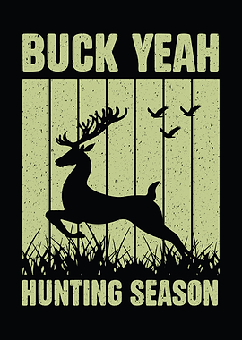 Rustic cabin wall art - 'Buck Yeah It’s Hunting Season' cabin wall art for hunters