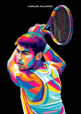 Carlos Alcaraz Tennis Player Pop Art