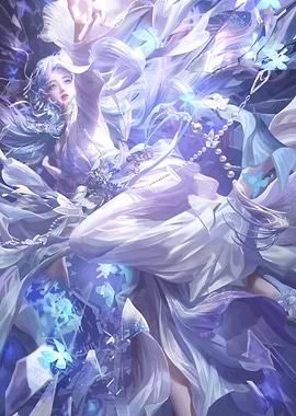Ethereal Woman in Flowing Garments