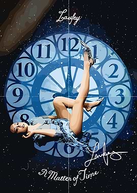 Laufey Posing on a Clock Face