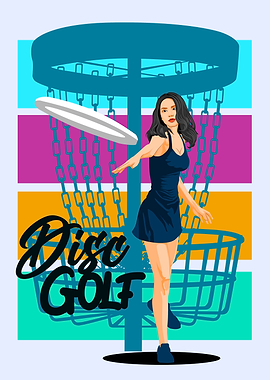 Disc Golf Woman Throwing Disc