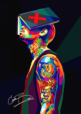 chris brown wpap pop art style