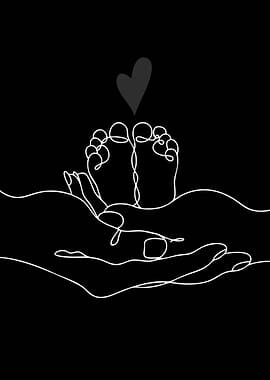 Baby Feet in Hands with Heart