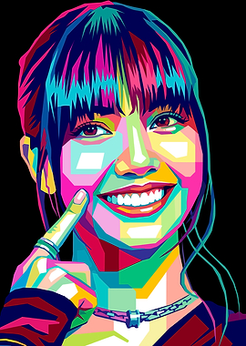 Colorful Pop Art Portrait of a Lisa