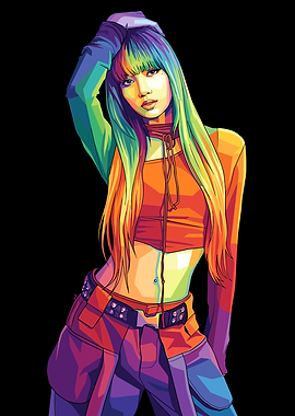 Pop Art Style Portrait of Lisa