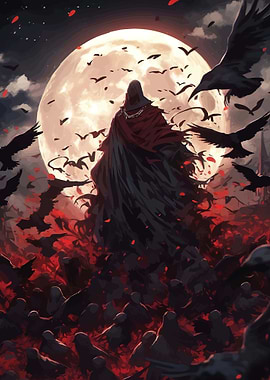 Grim Reaper with Crows and Moon