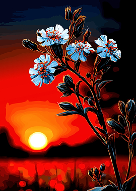 Sunset Flowers