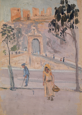 Figures in a Landscape with Archway