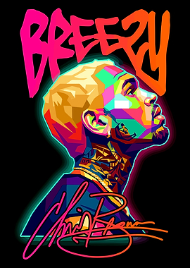 Chris Brown Breezy Pop Art