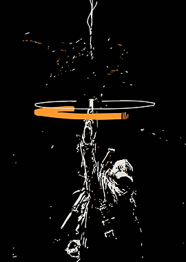 Abstract figure with orange ring