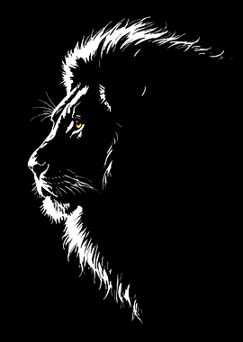 Profile of a Majestic Lion