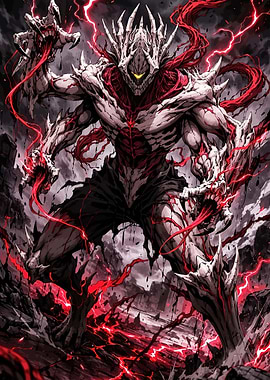 Demonic Monster with Red Energy