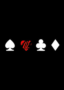 Playing Card Symbols on Black Background