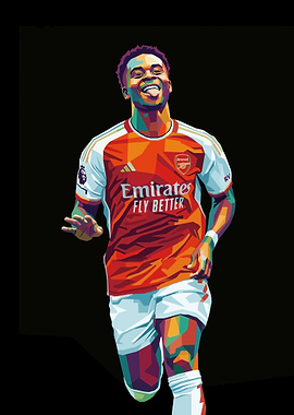 Bukayo Saka Arsenal Player Pop Art