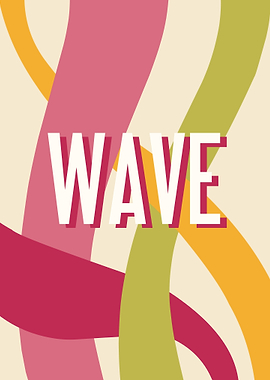 Retro Wave Art with Text