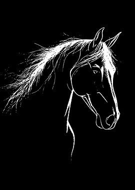 White Horse Head Silhouette
