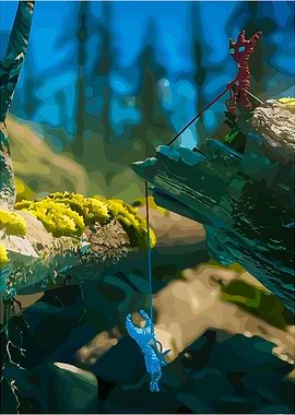 Unravel Two figures climbing a cliff