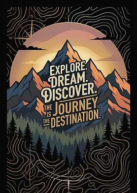 Mountain Landscape with Inspirational Text